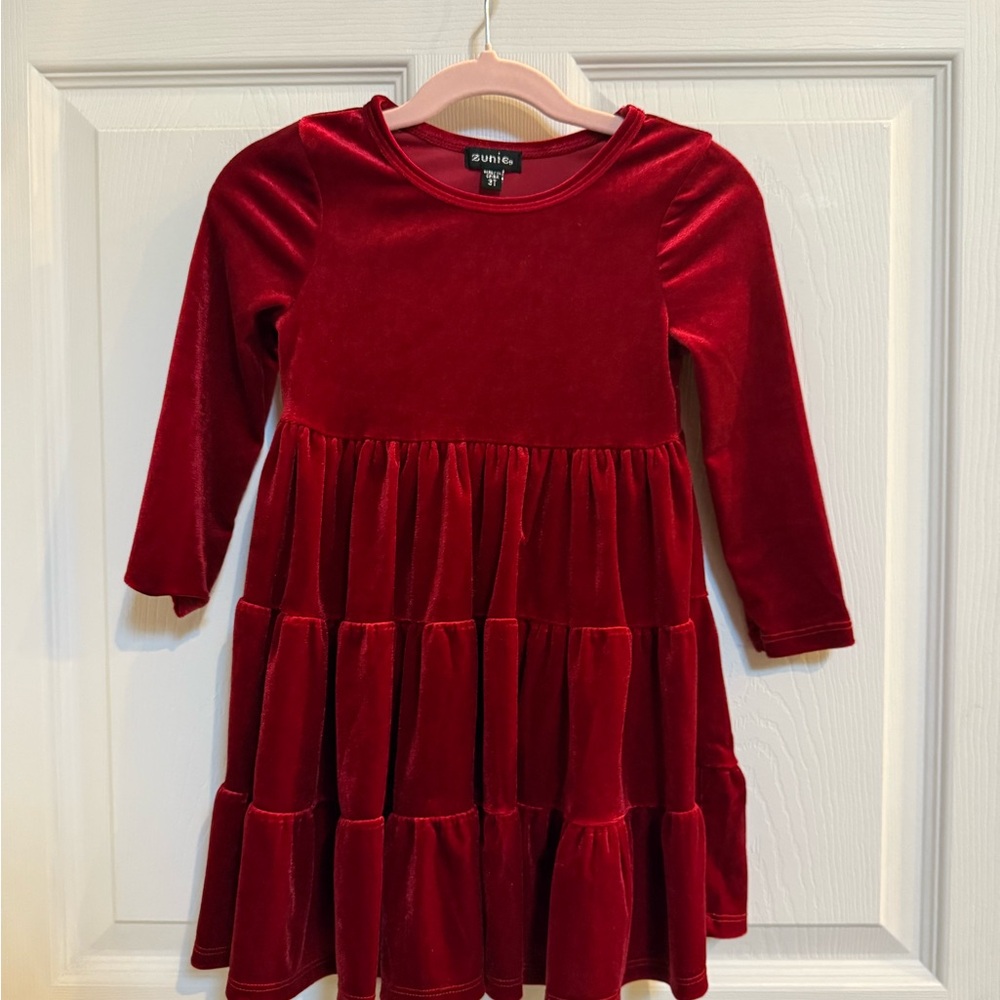 ♥️Zunie Red Velvet Formal Kids Dress ♥️